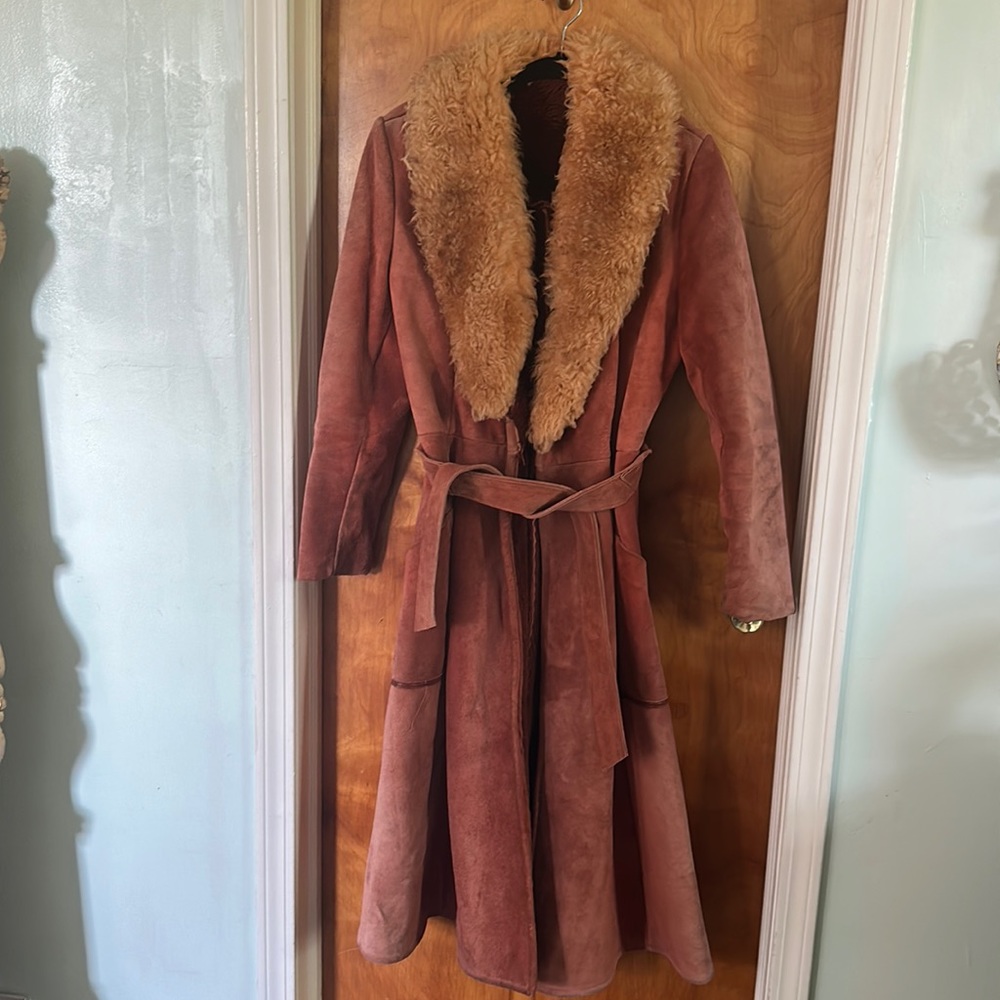 Authentic vintage penny lane leather trench coat